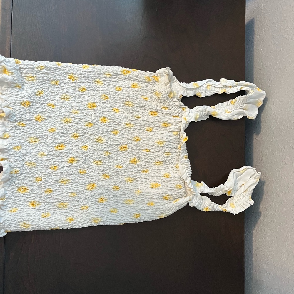 Forever 21 White and Yellow Kids Tank Top